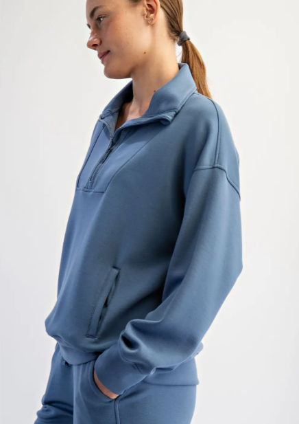 Modal Scuba Quarter Zip Funnel Neck Pullover