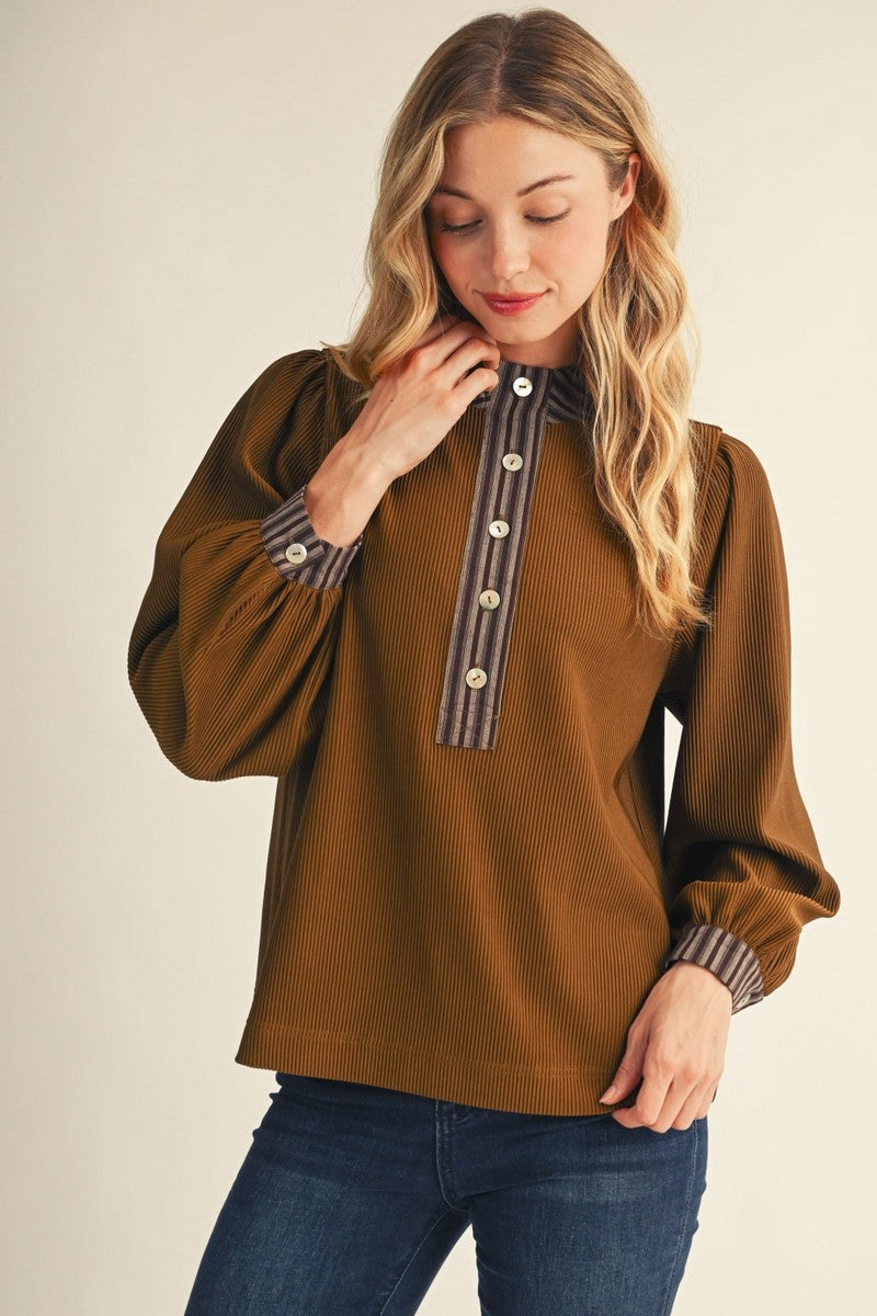 Jodifl Ribbed Detail Top