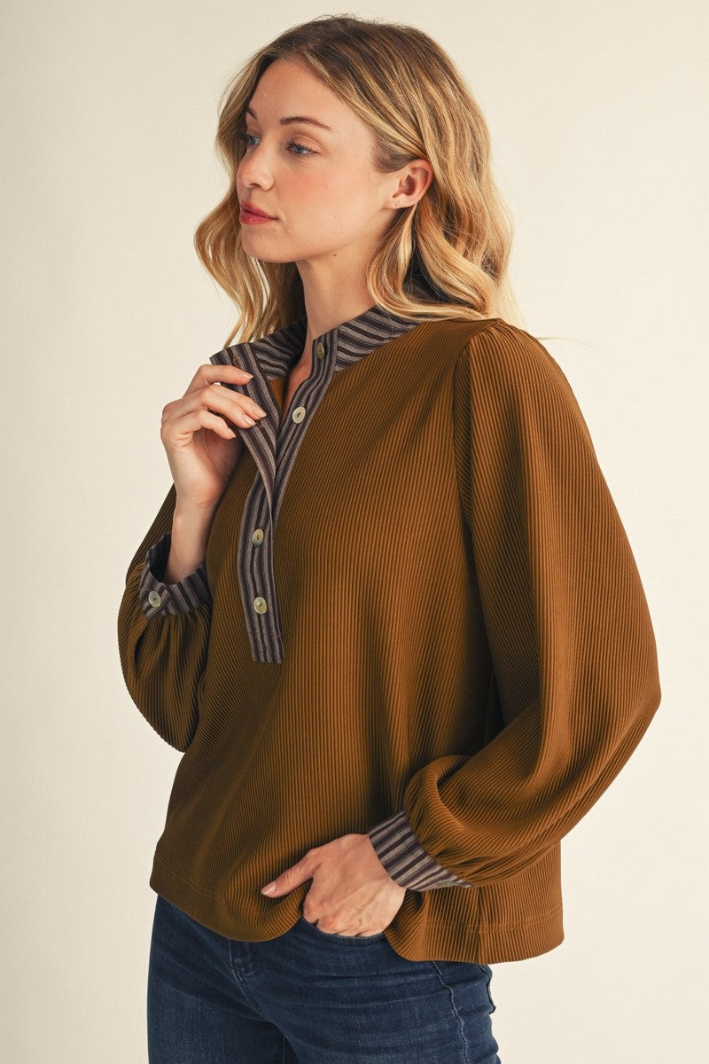 Jodifl Ribbed Detail Top