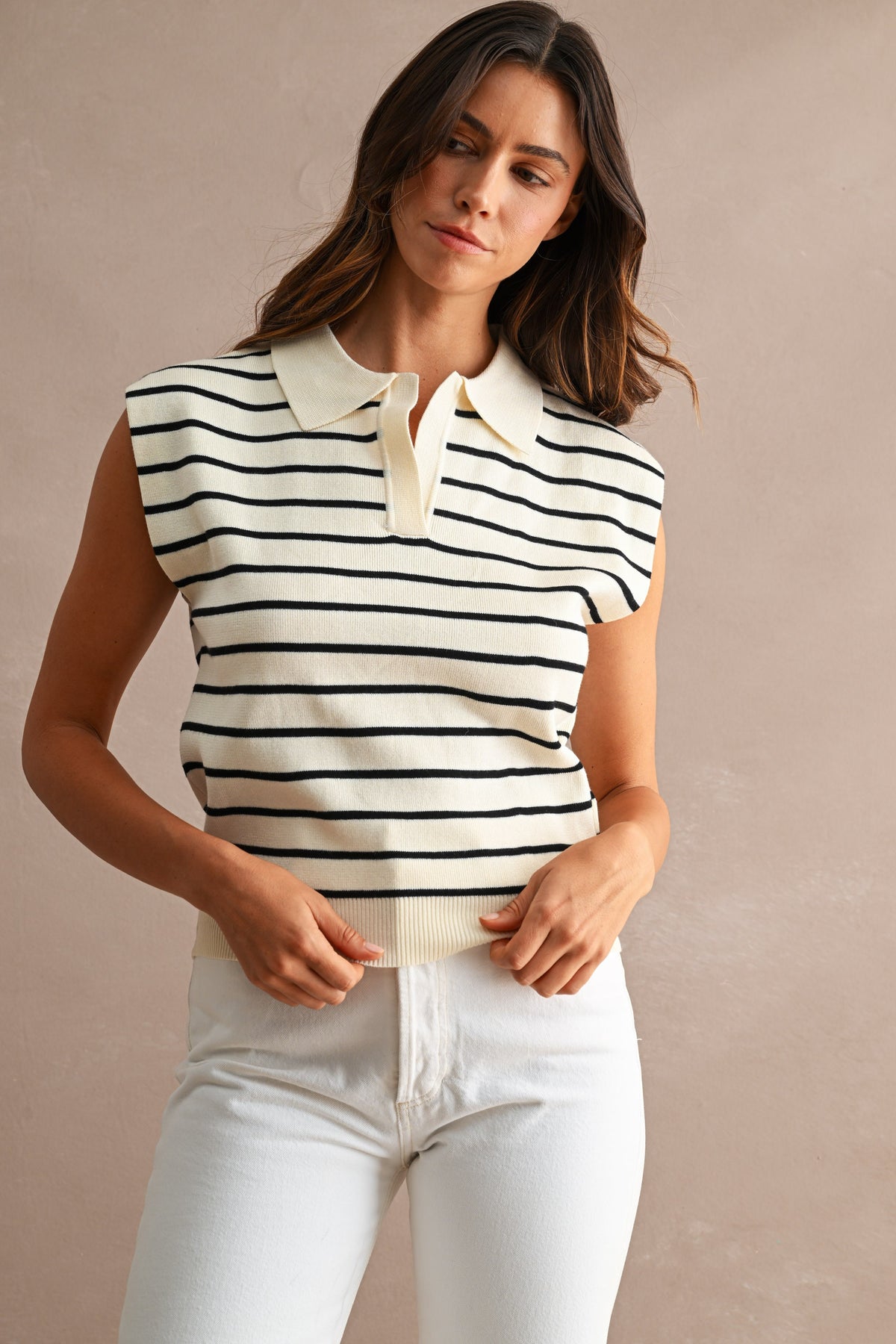 Stripe Knit Vest Top - 2 Colors