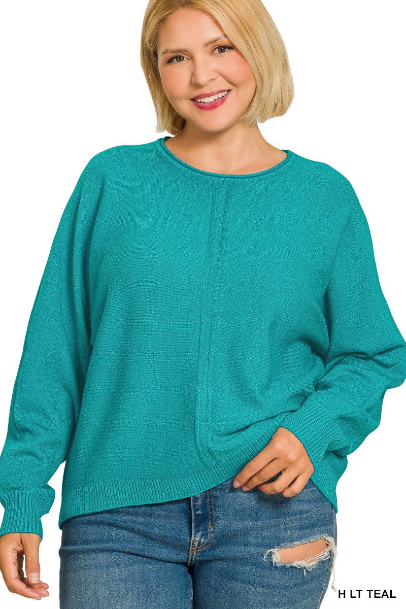 Zenana Viscose Front Seam Sweater - Full Size Run