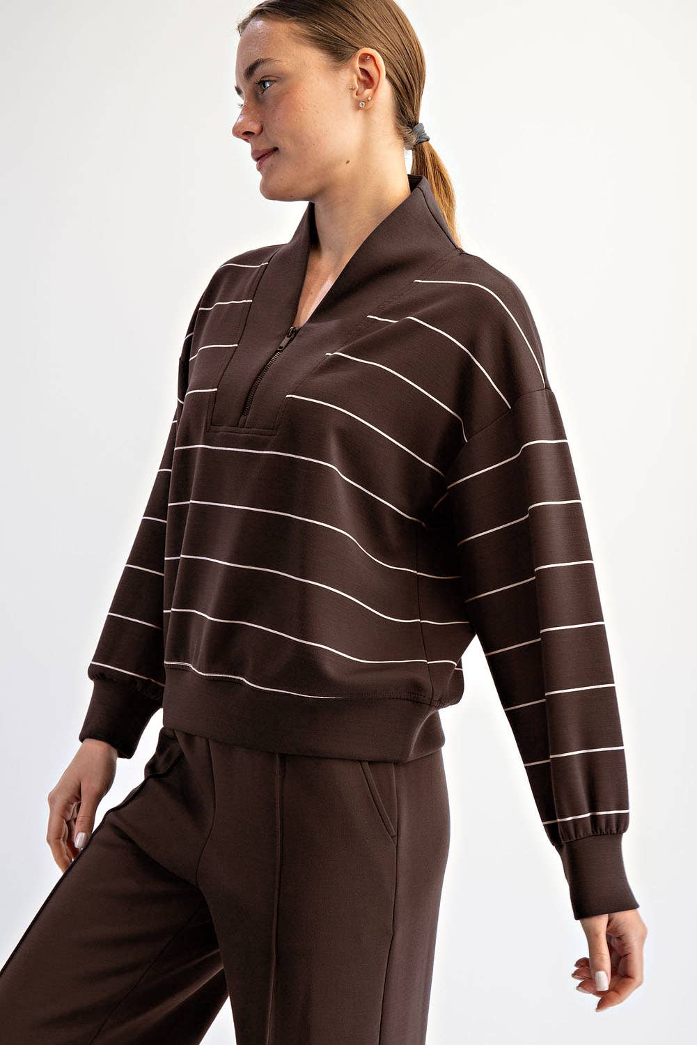 Scuba Stripe V Neck Jacket - Full Size Run