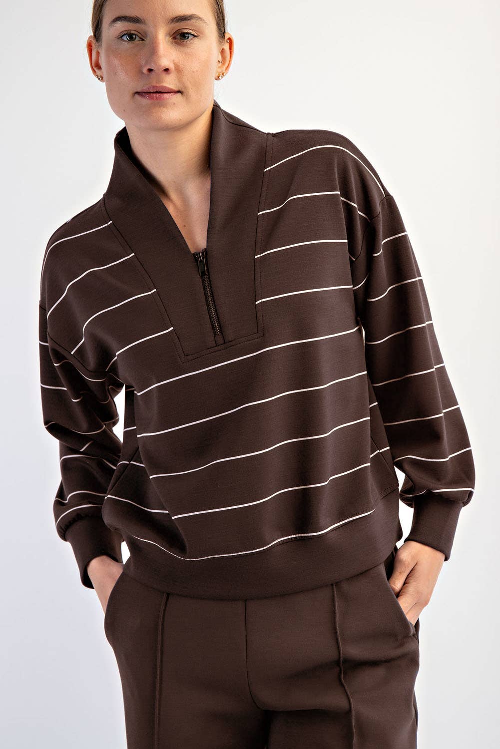 Scuba Stripe V Neck Jacket - Full Size Run