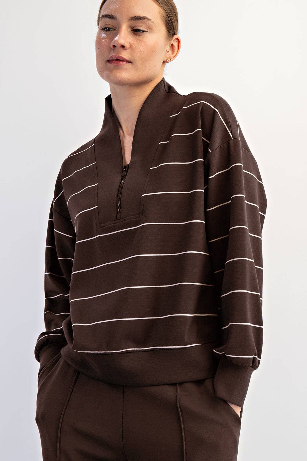 Scuba Stripe V Neck Jacket - Full Size Run