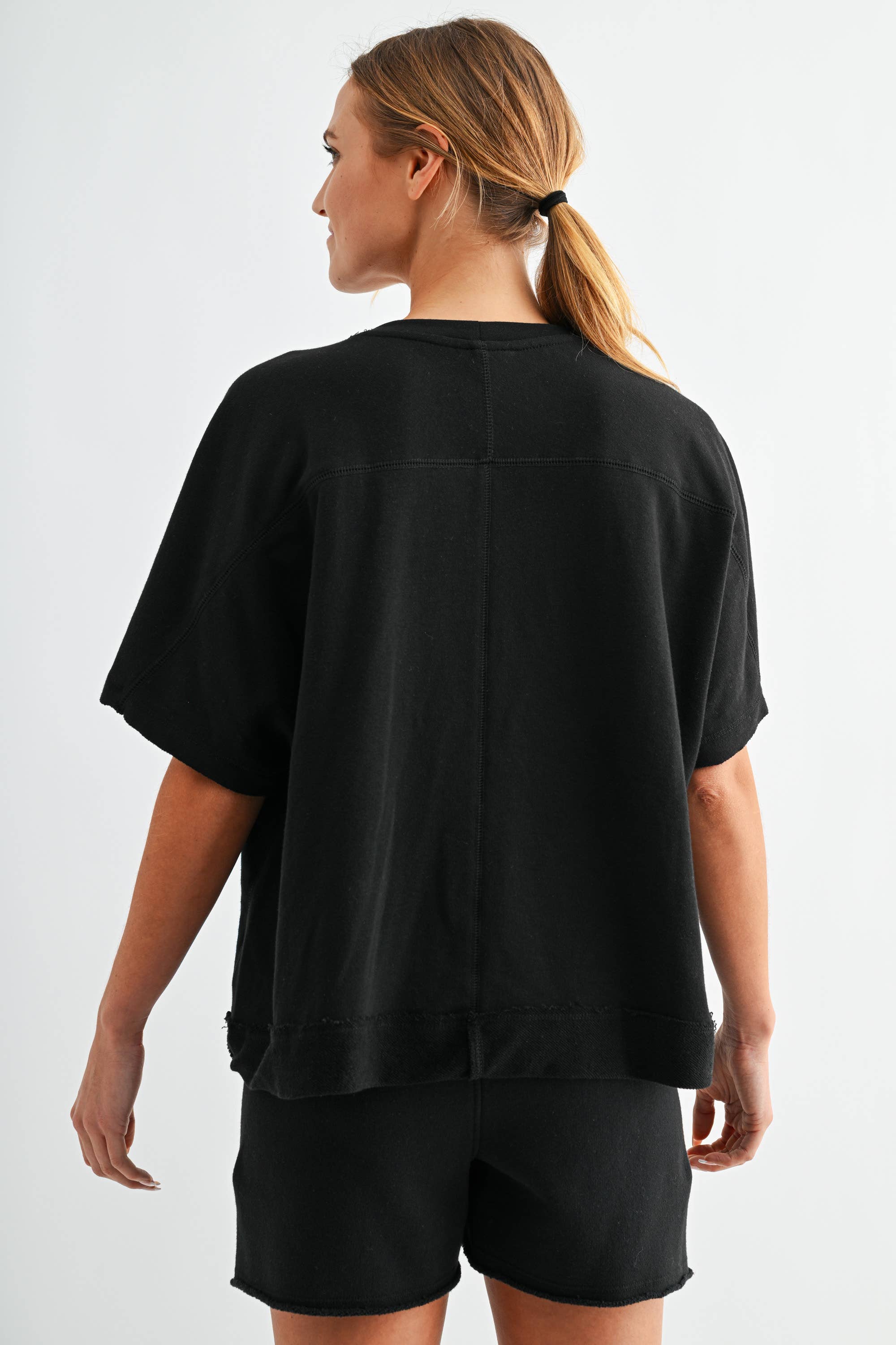 Offset Raw Edge Pocket Tee