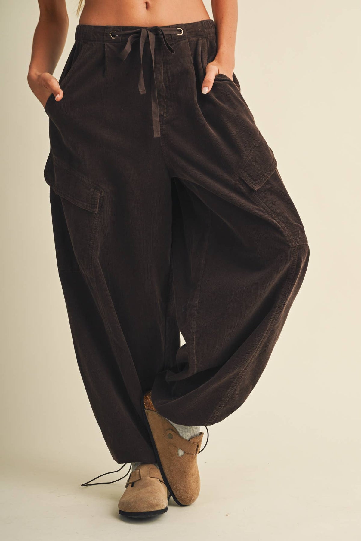 Corduroy Voluminous Cargo Trousers