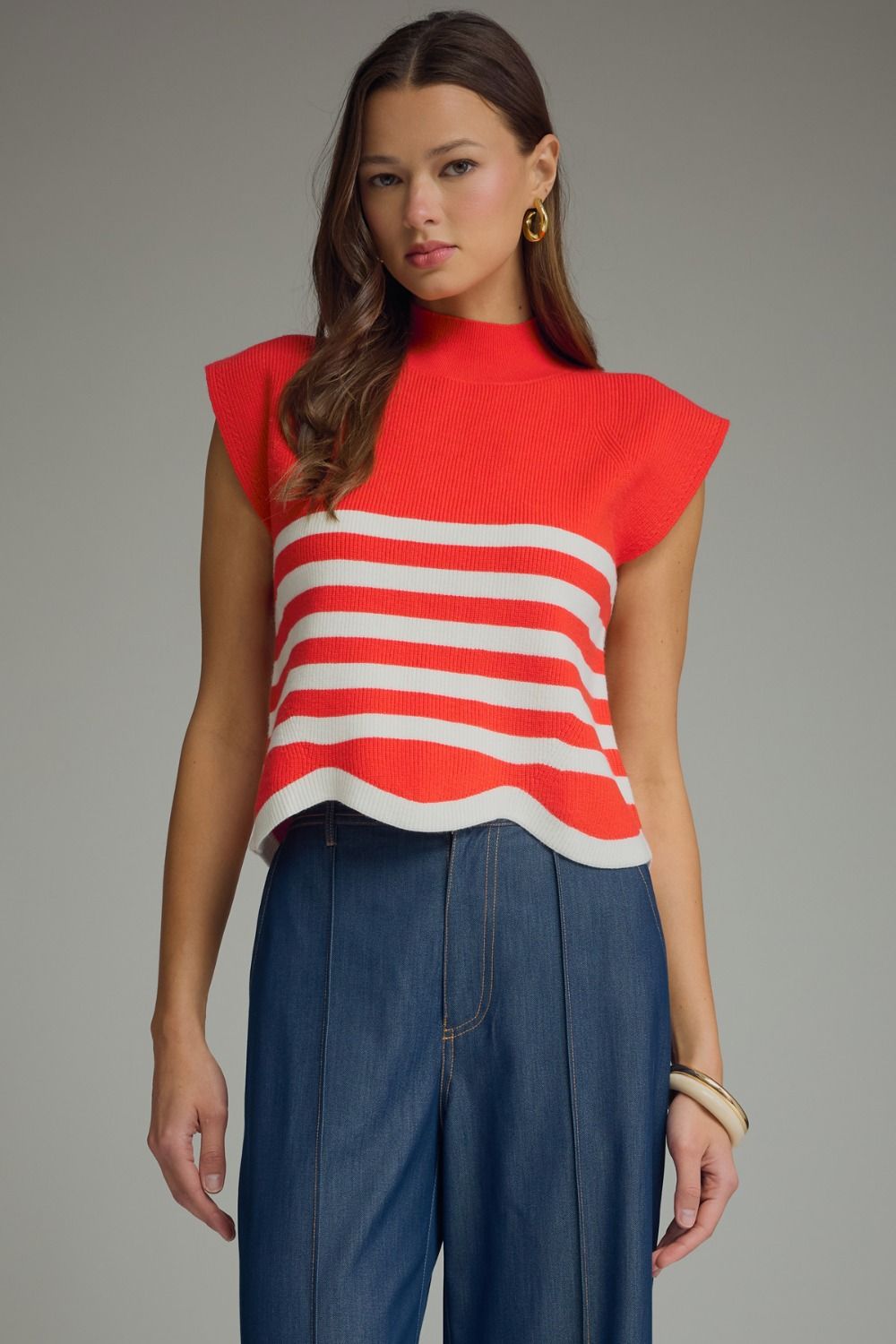Entro Red Stripe Sweater
