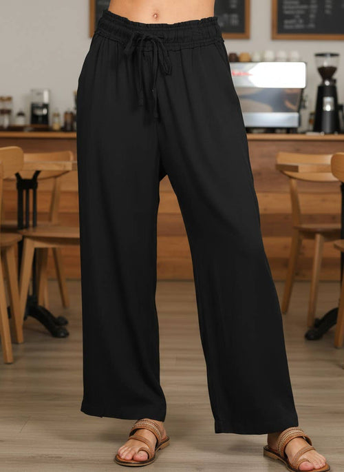 Casual Flowy Wide Leg Elastic Waist Band Pants VP83235