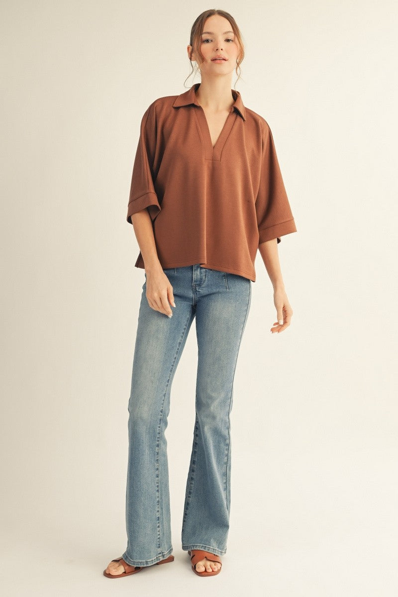 Jodifl Side Slit Hem Solid Top