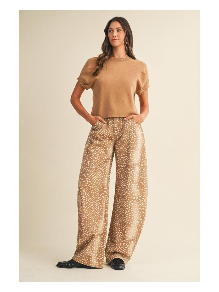 Pleated Puff Short Sleeve Sweater